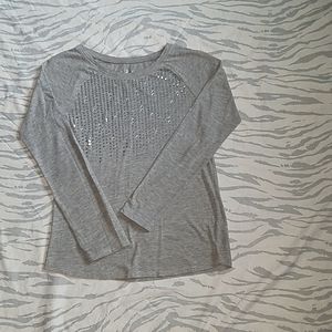 Justice Longsleeved Jeweled Sequined Pattern Shirt